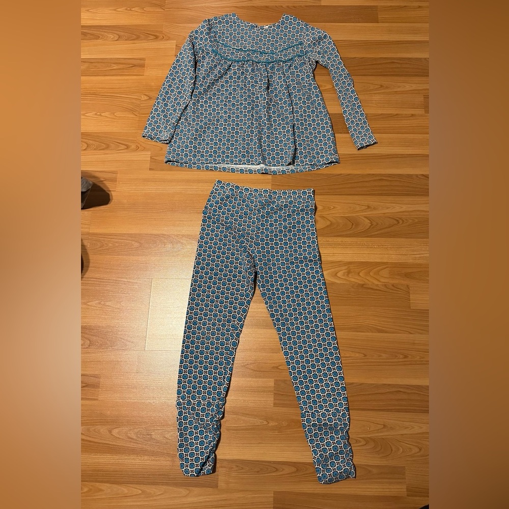 Girls Blue Patterned Kids Matching Set